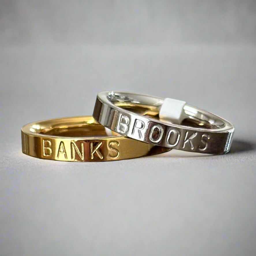 3mm Personalized Stackable Name Ring