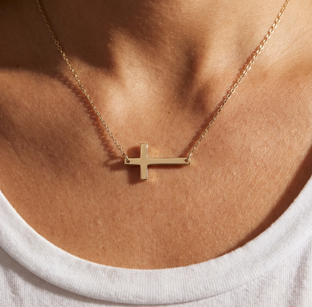 Side Cross Necklace