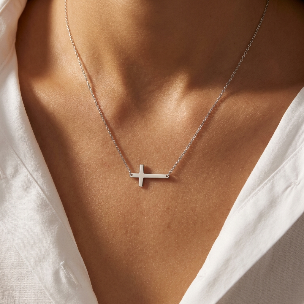 Side Cross Necklace