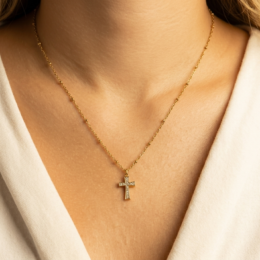 Stone Cross Necklace