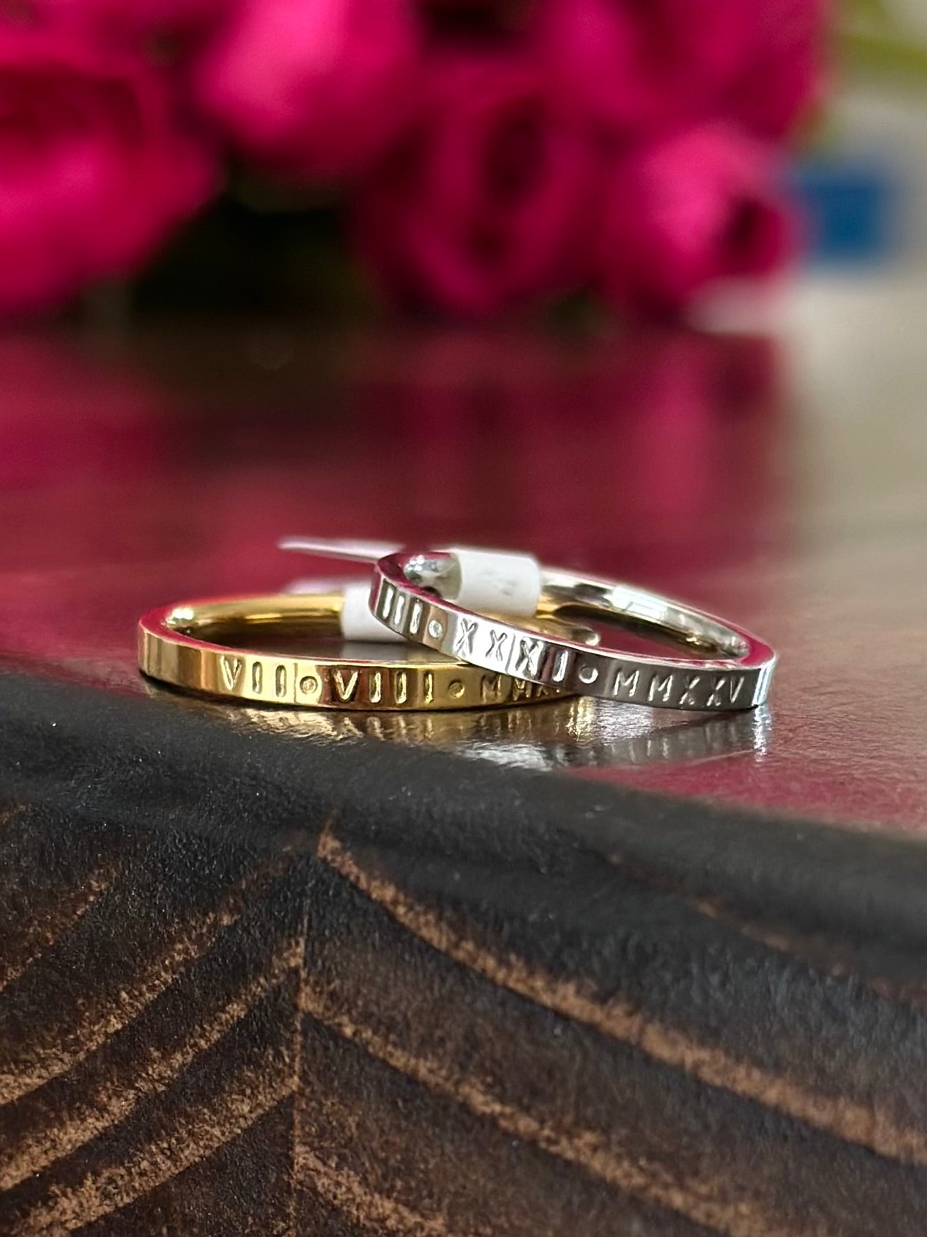 2mm Dainty Personalized Stackable Name Ring (Smaller Font)