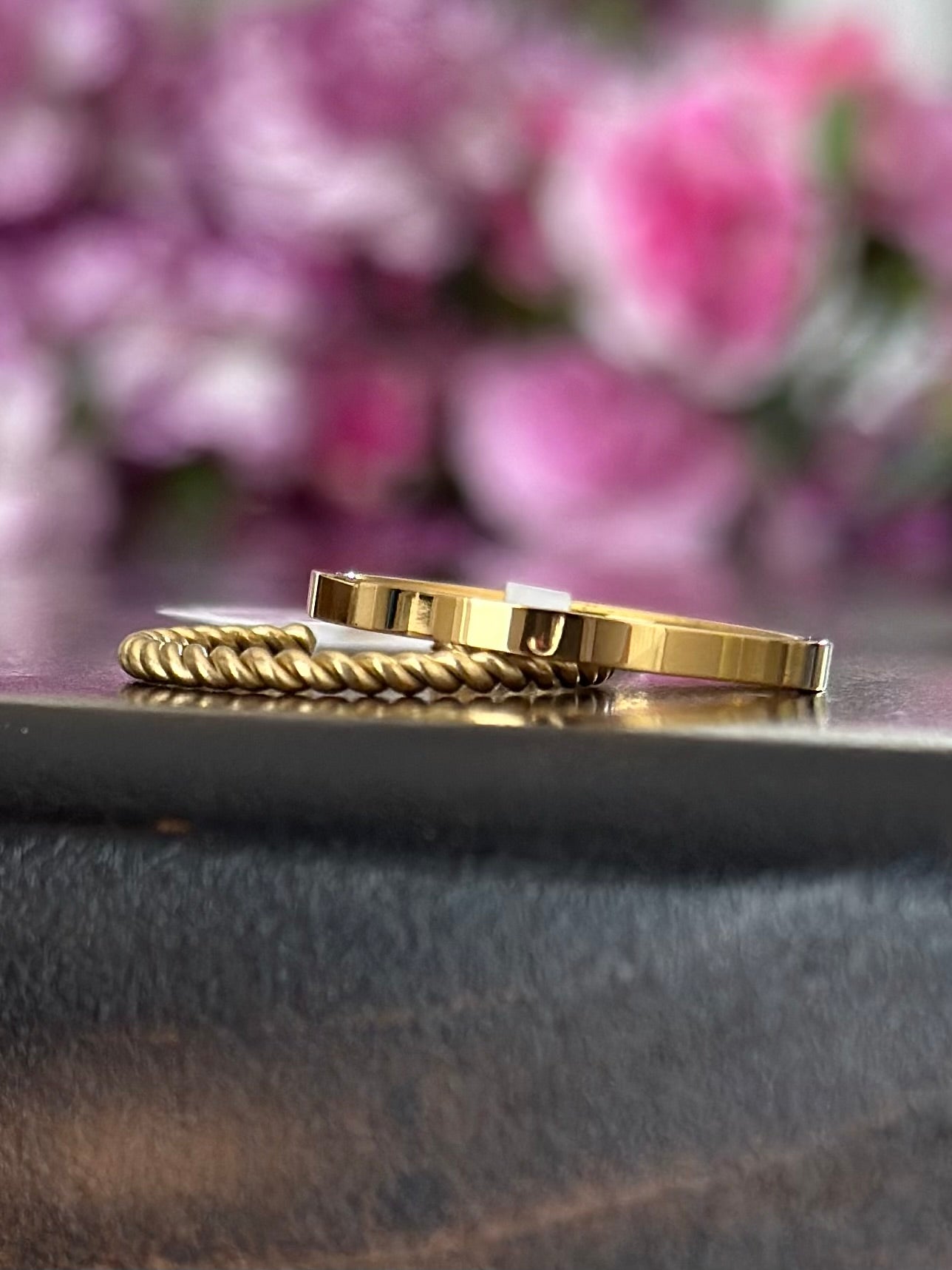 2mm Dainty Personalized Stackable Name Ring (Larger Font)