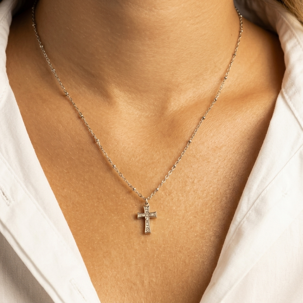 Stone Cross Necklace
