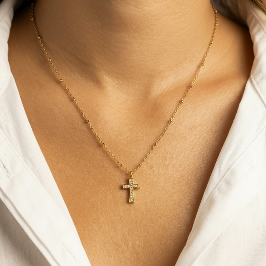 Stone Cross Necklace