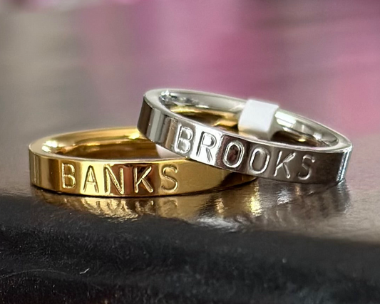 3mm Personalized Stackable Name Ring